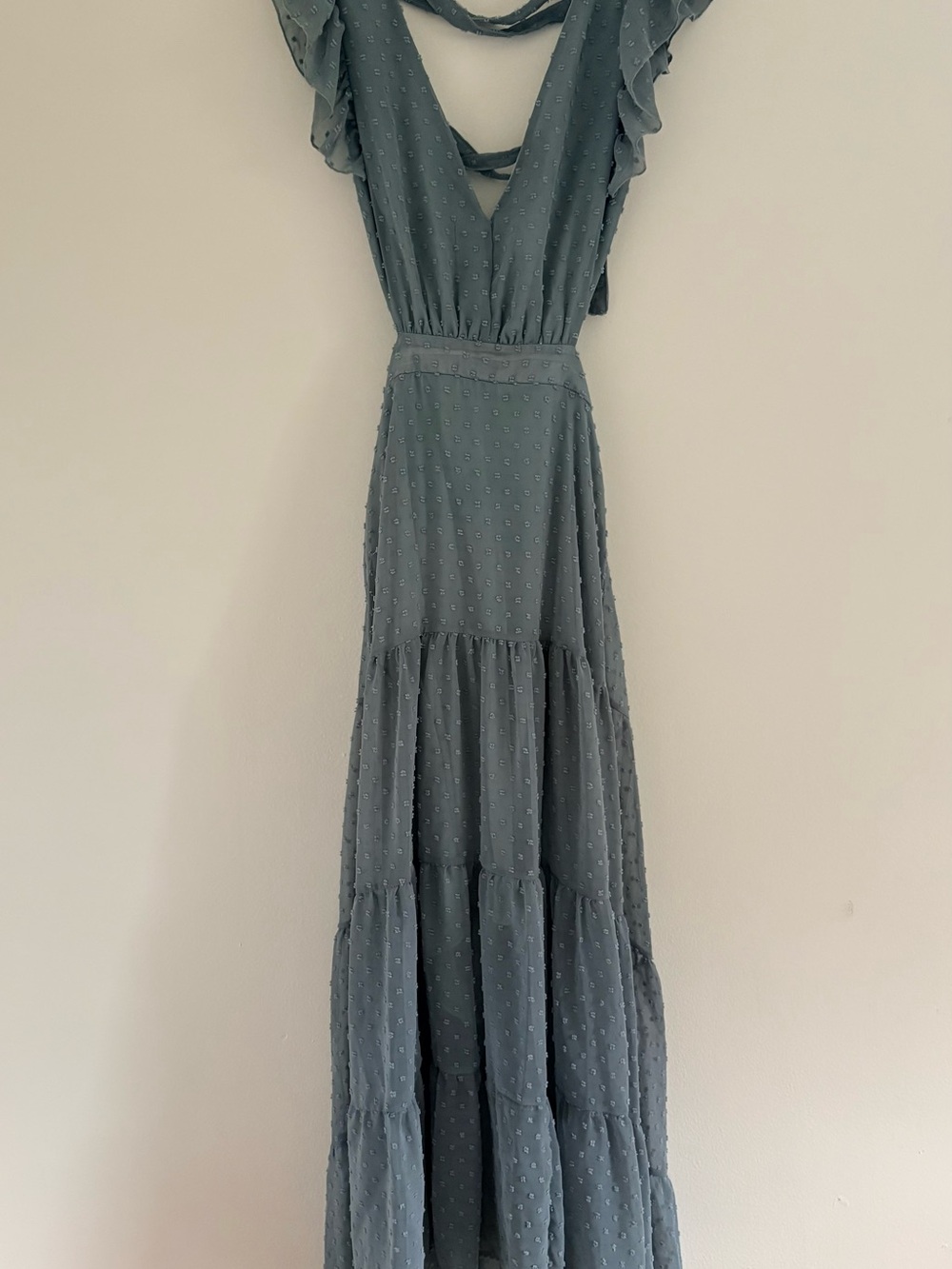 Altar'd State Dusty Blue Tiered Maxi Dress